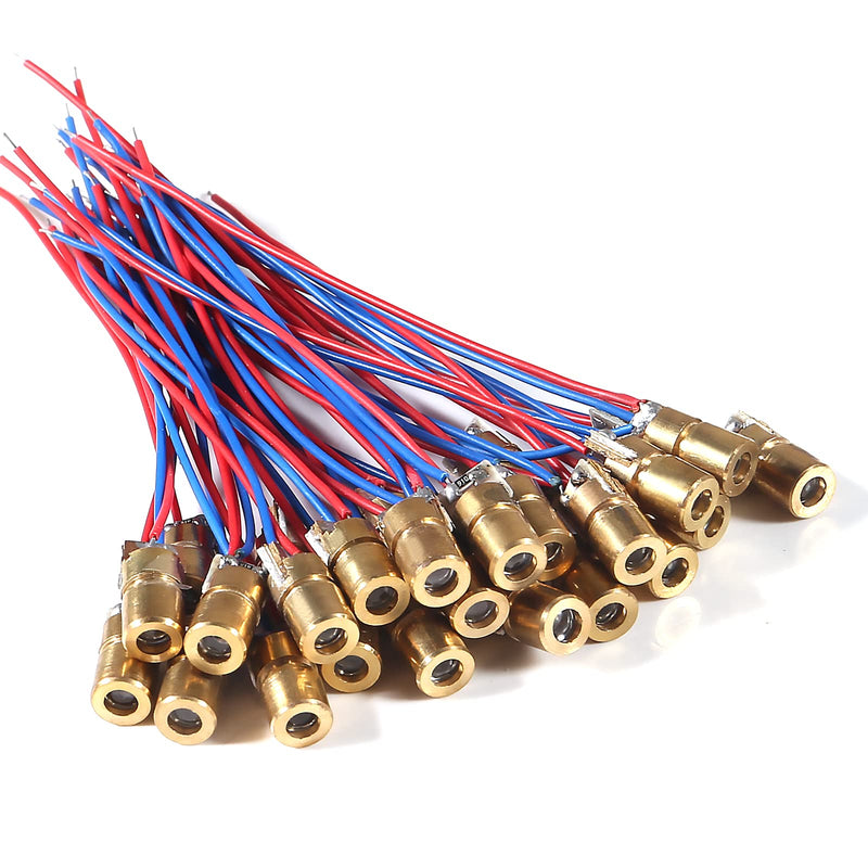 [Australia - AusPower] - 30pcs 5V 650NM 5Mw Red Dot Laser Head Red Laser Diode Laser Tube 6mm with Leads Head (30PCS) 
