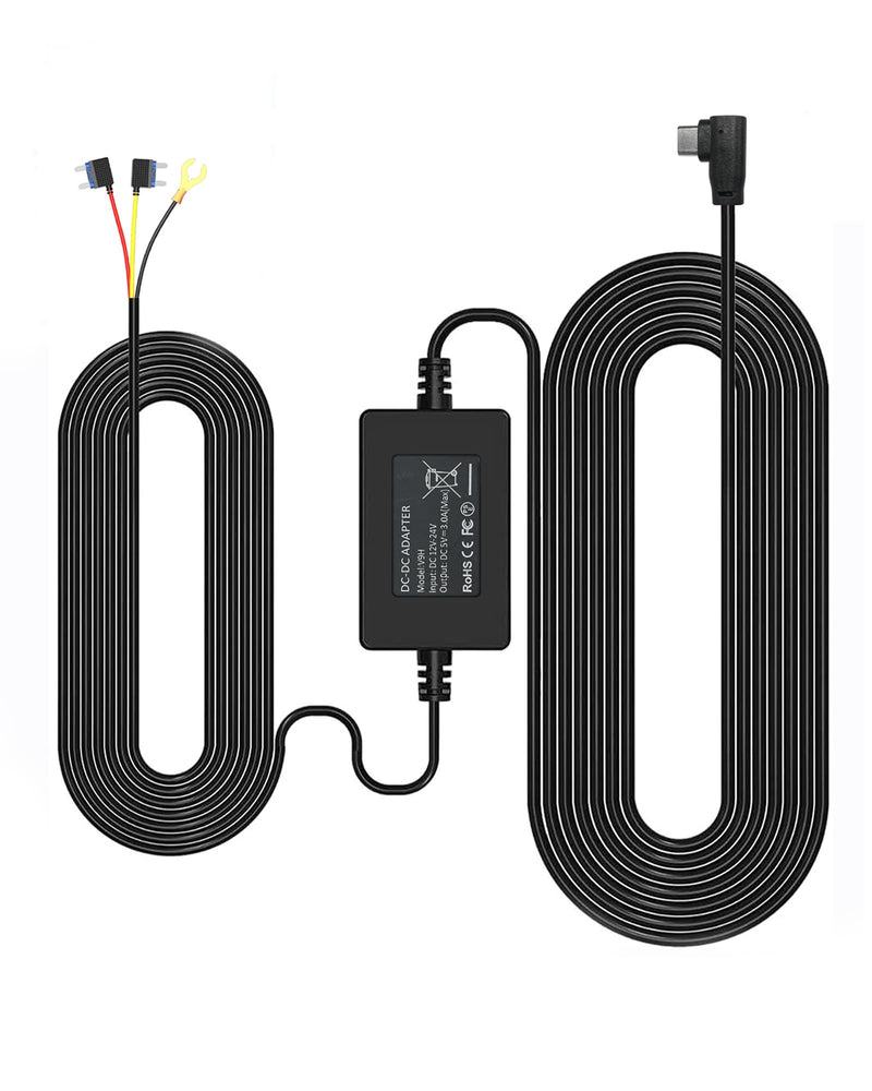 [Australia - AusPower] - REDTIGER F7N Dash Cam Hardwire Kit, 21.3ft USB C Port Hard Wire Kit for Dashcam,Converts 12V-24V to 5V/2.5A Low Voltage Protection 