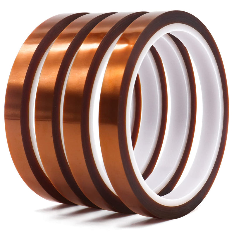 [Australia - AusPower] - 4 Rolls 10mm x 33m (108ft) Heat Resistant Transfer Tape for Sublimation, Perfect for Heat Press, 3D Printer, Soldering, and PCB Boards No Residue 