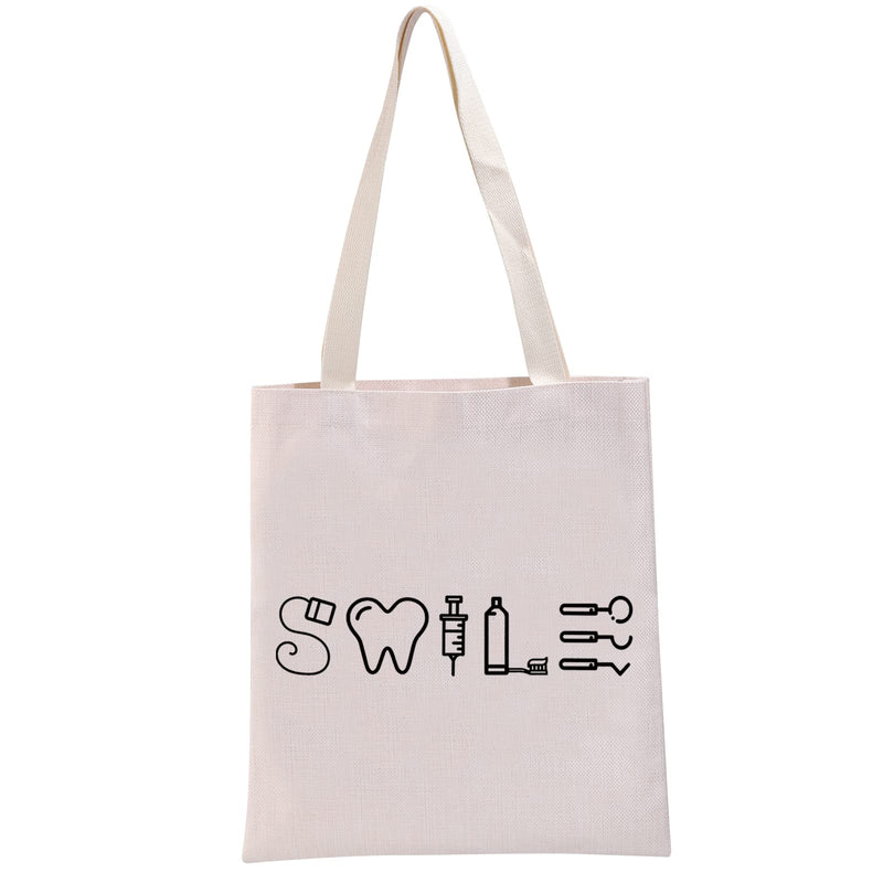 [Australia - AusPower] - G2TUP Dentists Gift Smile Handbag Dental Assistant Shopping Tote Bag Dental Hygienist Gift Dentist Graduation Gift 