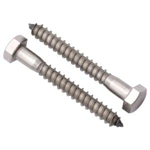 [Australia - AusPower] - (6 PCS) 3/8 x 4" Stainless Steel Hex Lag Screws Bolts, 304 Stainless Steel Hexagon Head Lag Wood Screws, Partial Thread, by RoyceMart 3/8 x 4" 6 