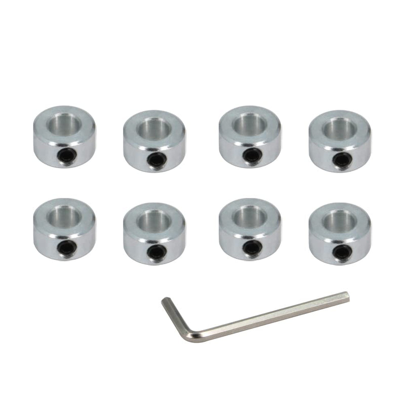 [Australia - AusPower] - 8pcs 3/8" Bore Shaft Collar Lock Collar Zinc Plated Solid Steel with Set Screw 3/8" 