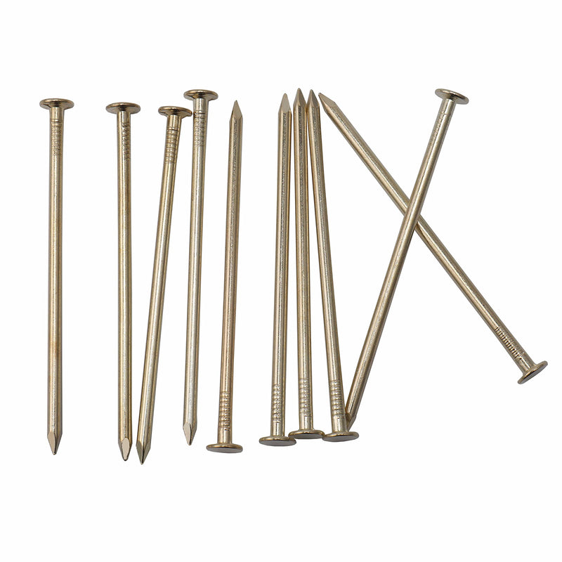 [Australia - AusPower] - 60pcs Gold Hardware Nails, 3 Inches Brass Plated Nails, Wall Nails for Hanging, Wood Nails, Roofing Nails, Long Nails, Wall Nails 3in 60 