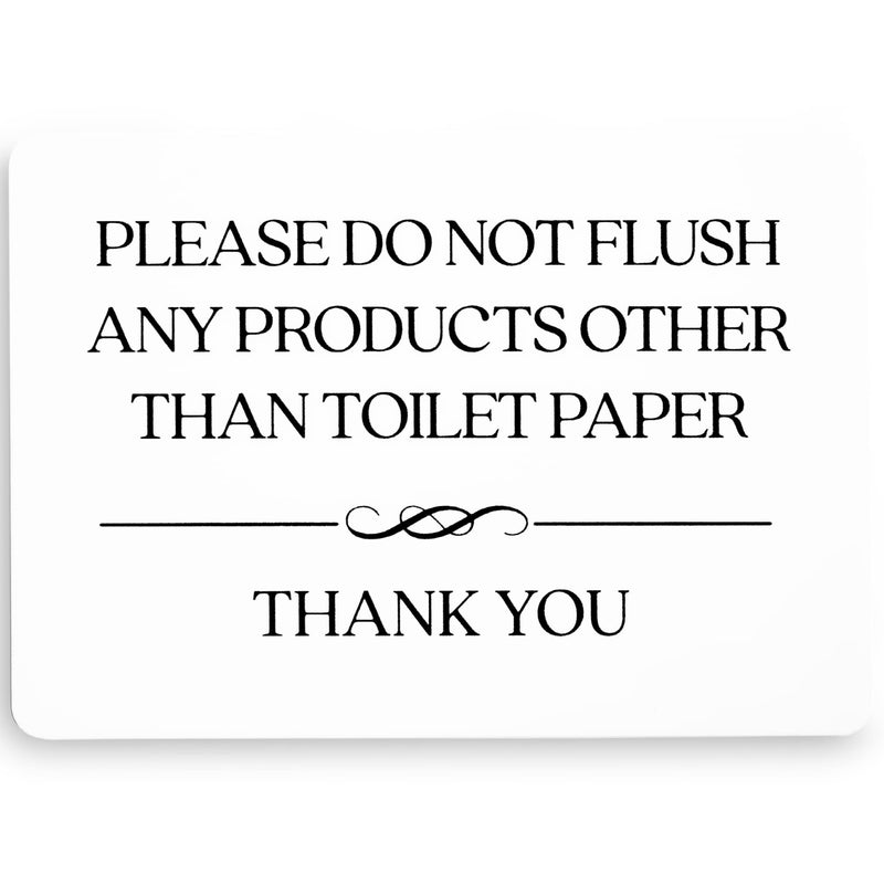 [Australia - AusPower] - Do not Flush Toilet Sign (White Acrylic 5 x 3.5 in) - Do not Flush Feminine Products Sign - Bathroom Signs for Business - Restroom Sign - Airbnb Signs White (Pack of 1) 