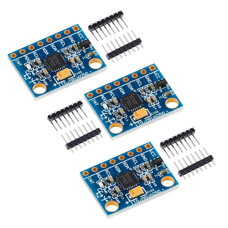 [Australia - AusPower] - GY-521 MPU6050 3 Axis Accelerometer Gyroscope Module,6DOF 3-Axis Accelerometer + 3-Axis Gyroscope Sensor Module16-Bit AD Converter Data Output IIC I2C for Arduino (3PCS) 