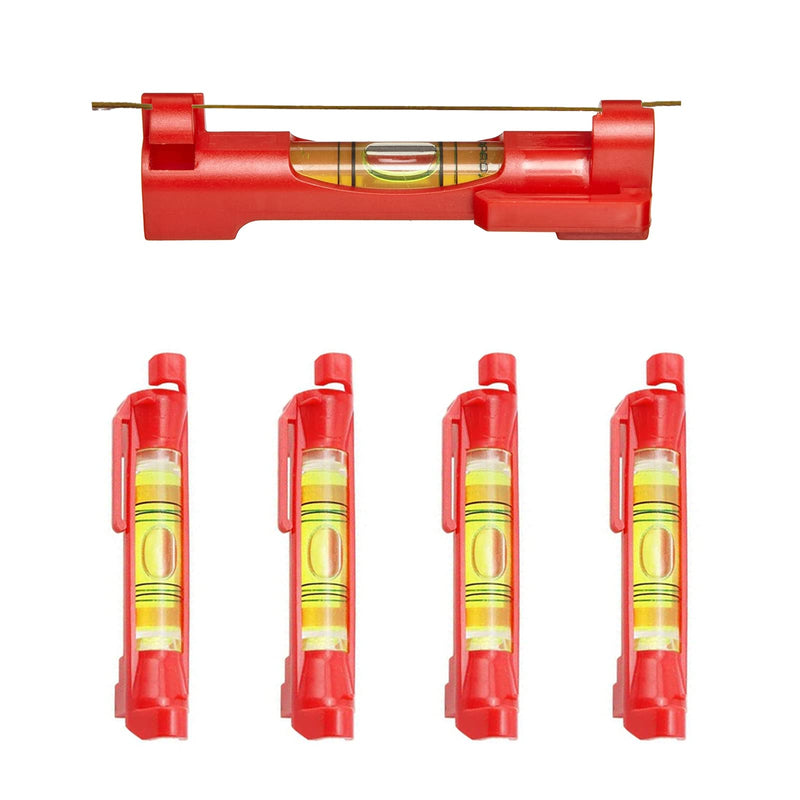 Catelves Pack of 4 String Spirit Level, Red String Spirit Level, Professional Cord Spirit Level, Cord Level for Masonry, Plumbing, Gutter Work, Spirit Level String Spirit Level Red