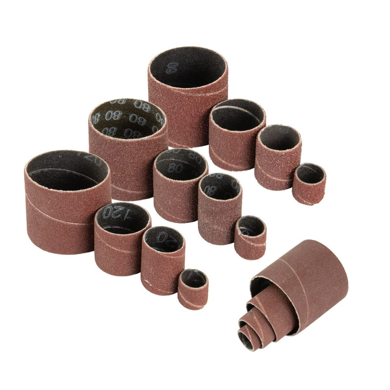 POWERTEC 71710 Assorted Sanding Sleeves 16-Pieces, 1/2"x1/2", 3/4"x1", 1x1", 1-1/2"x1-1/2", 60, 80, 120 and 240 Grit 1 Each