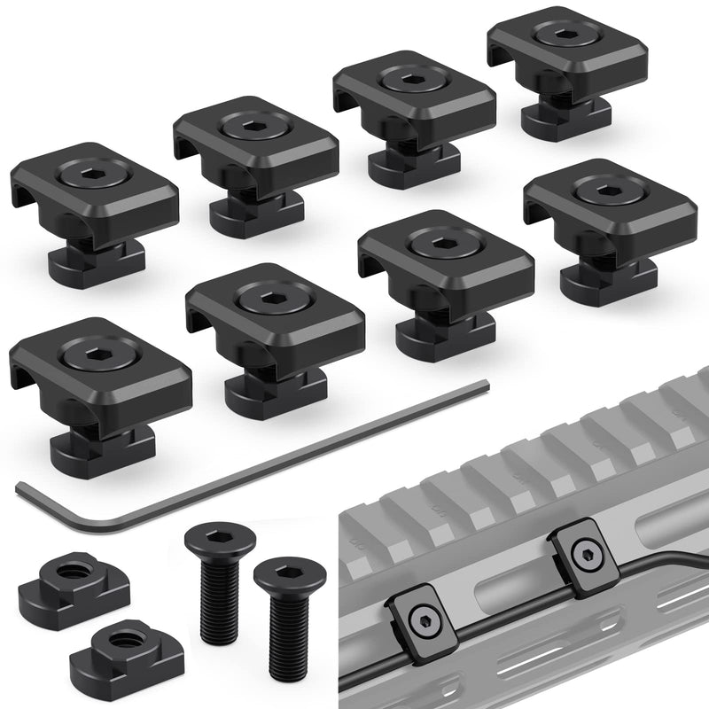 [Australia - AusPower] - CGM909 Pressure Switch Cable Guides Compatible with M-LOK System, FlashLight Laser Wire Management Clips 8 Pack - Black 