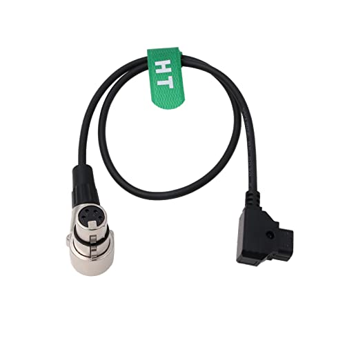 Elbow XLR 4 Pin Female D-tap Coiled Power Cable for Blackmagic URSA Mini Pro, SmallHD 1703 2400 Monitor, Sony F3 F5 Venice, Canon C300 MKIII C700 24"