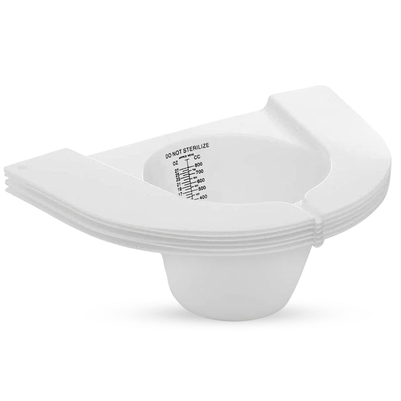 [Australia - AusPower] - Caremax Supply Urine Collection Hat for Toilet – Pack of 5 – Frosted Urine Measuring Container with Clear Readings – Sturdy and Durable – Universal 