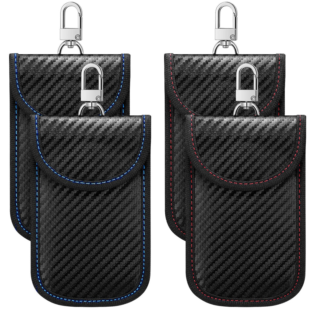 [Australia - AusPower] - Faraday Bag for Key Protectors Fob 4 Pcs, Faraday Cage Protector, Car RFID Signal Blocking Key Fob Protector, Double Layers of Shielding Anti Theft Faraday Pouch 