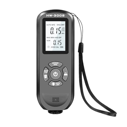 Paint Gauge Paint Density Meter Car Paint Thickness Gauge for Car Digital Paint Coating Thickness Gauge Measuring Range 0-2000UM (Black)