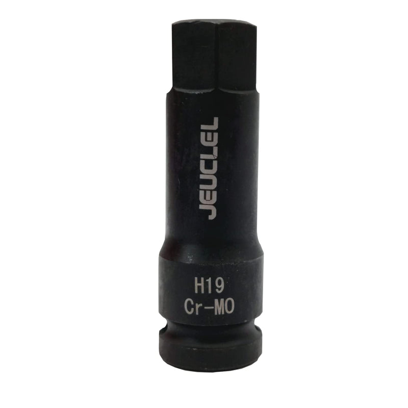 [Australia - AusPower] - 19mm Hex Impact Bit Socket, H19 1/2-Inch Impact Drive Allen Socket, Cr-Mo Steel Lengthen Hex Screwdriver Socket Adapter H19 19MM 