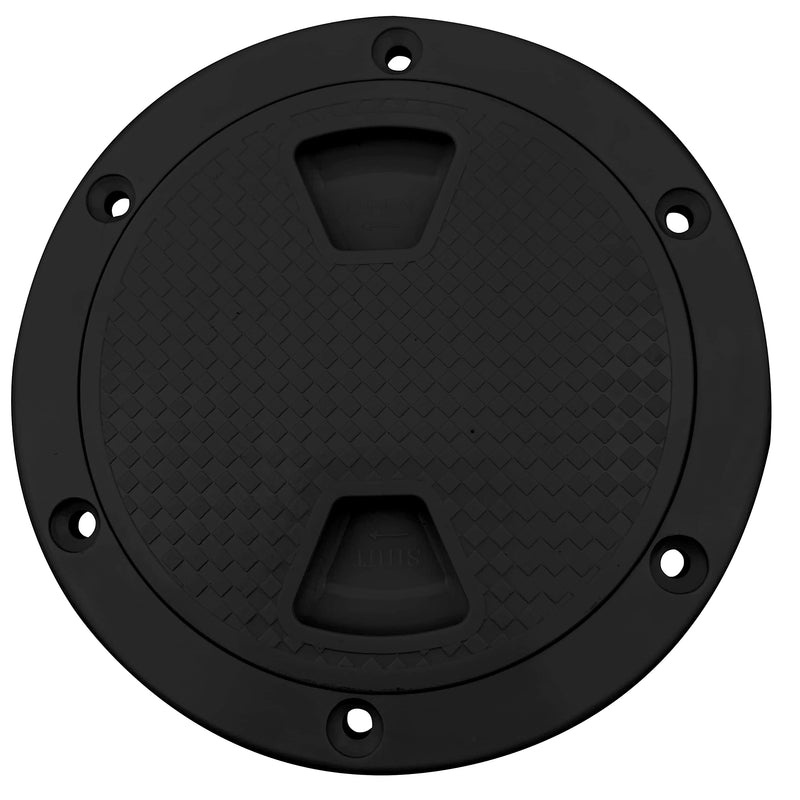 6 Inch Boat Round Inspection Deck Plate Hatch with Detachable Cover and Pre-drilled Holes, Water Tight for RV Marine Boat Yacht Outdoor Installations-Black Black Round-6”