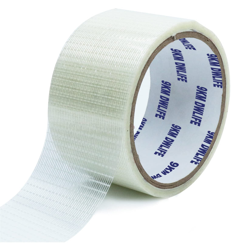 [Australia - AusPower] - 9KM DWLIFE Kite Ripstop Repair Tape 5cm-10cm Bi-directional Fiberglass Filament Tape clear Waterproof Strong High Adhesion Tear UV Resistance for Tent Sail Awning RV Camper Packing Fabric 32FT x 3.93in / 10M x 10cm 
