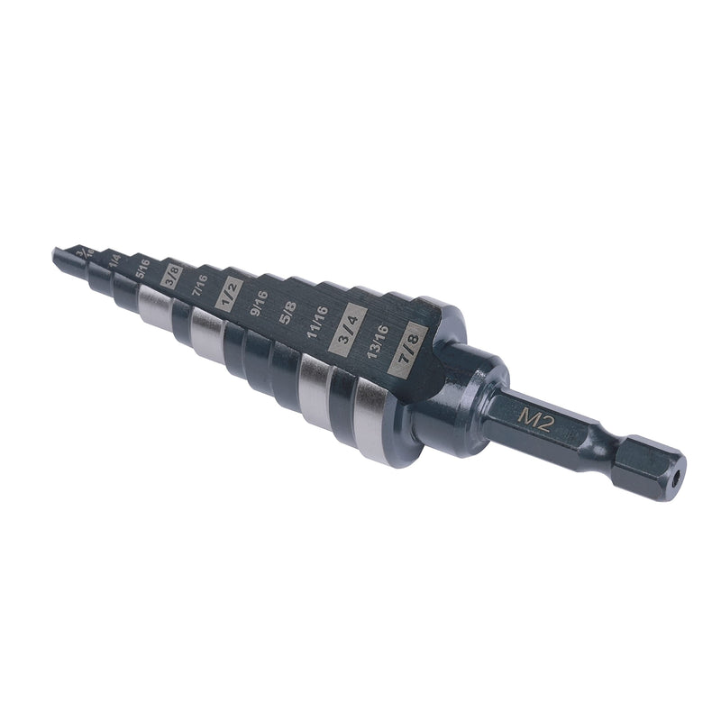 [Australia - AusPower] - M2 HSS Quick Change 3/16" - 7/8" Step Drill Bit Double Fluted Drill bits for Hole Drilling in Stainless Steel, Copper, Aluminum, Wood, Plastic 1 3/16" - 7/8’ 