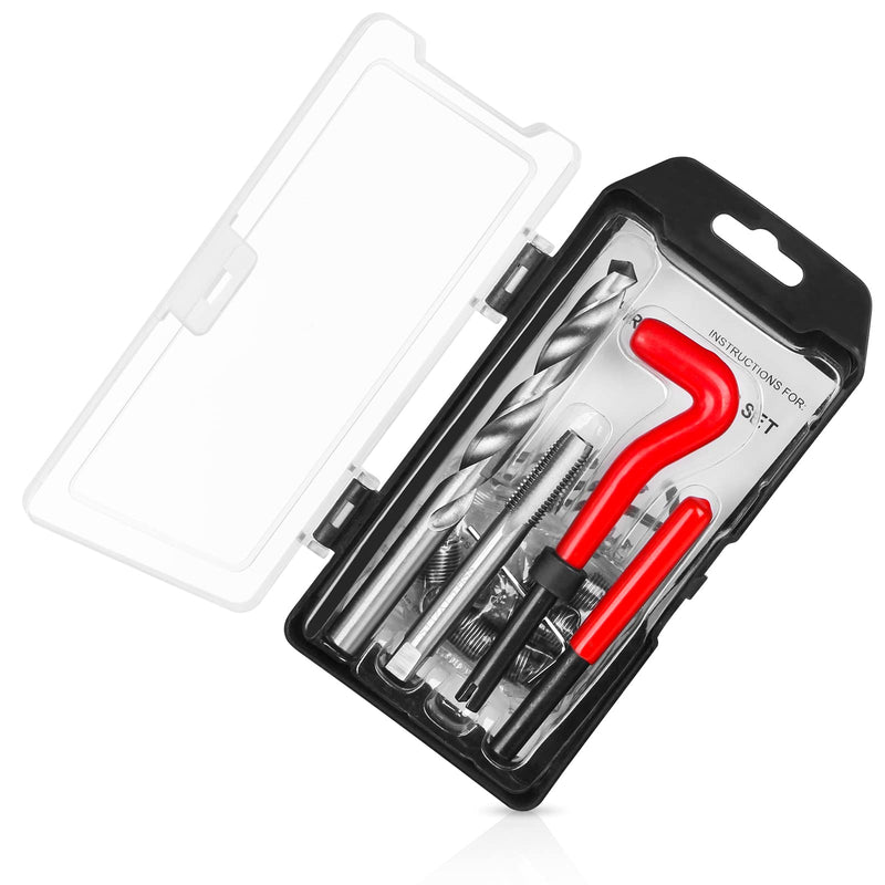 [Australia - AusPower] - 15 PCS Metric Thread Repair Insert Kit M12*1.5mm Drill Bit Taps Tool Set for Internal Screw Holes Repairing(Red) Metric,M12×1.5mm 