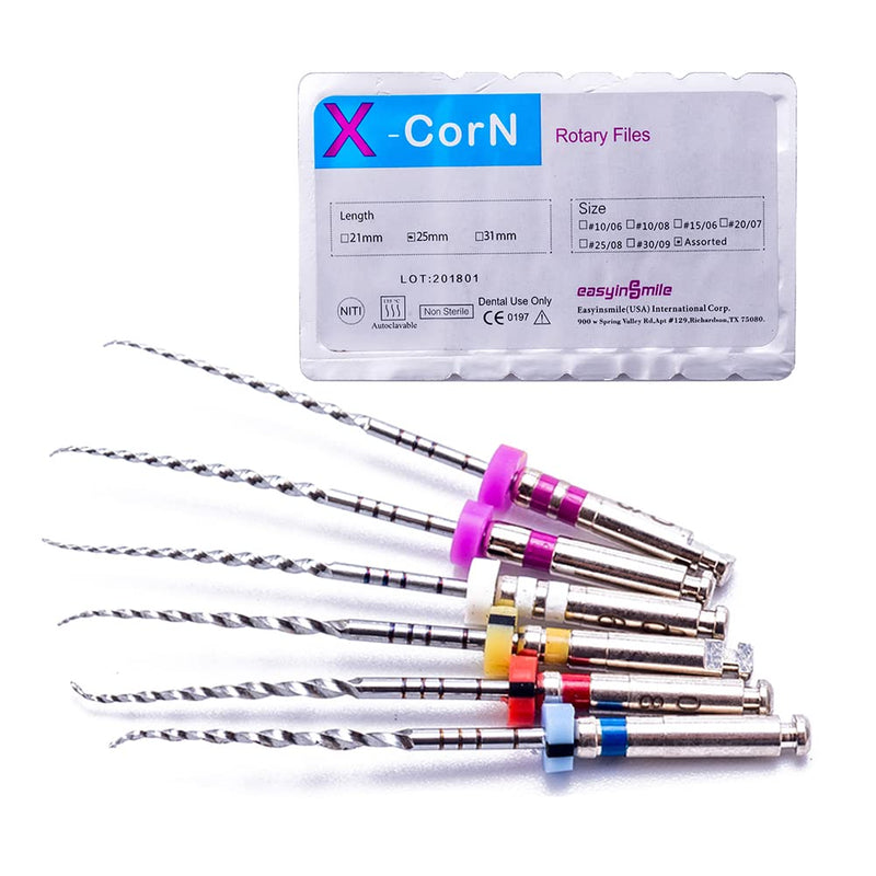 [Australia - AusPower] - Dental Endo Files 6PCS X-Corn Endodontic Niti Rotary Files 25MM for Root Canal Treatment 