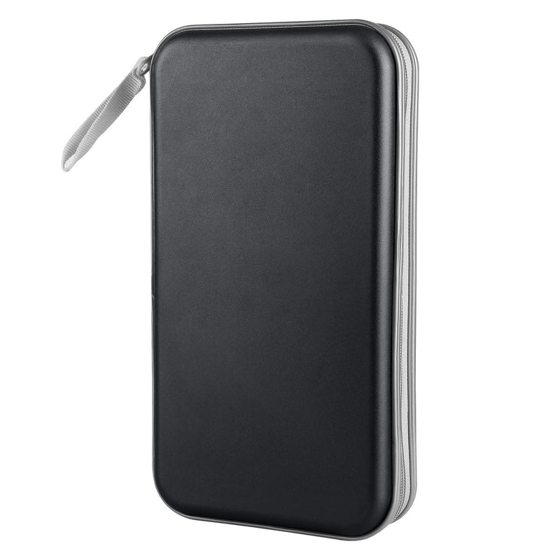 [Australia - AusPower] - CD Case, DVD Case Holder 96 Capacity Hard Plastic CD DVD Disc Cases Storage Binder Wallet for Car Home Office Travel (Black) Black 