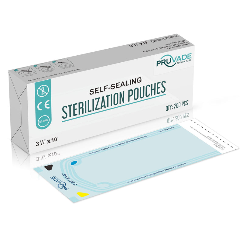 [Australia - AusPower] - Sterilization Pouches - 200 Pack 3.5” x 10” Sterilizer Bags for Dental Offices - Autoclave Self Sealing Sterilization Pouch for Dental Instruments, Nail Techs, Tattoo, Medical Lab- 3.5” x 10” 3.5" X 10" 