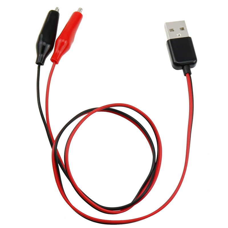 [Australia - AusPower] - Crocodile Clamps Test Wire ZZHXSM 50cm/19.69inch Double Alligator Clips to USB Male Connector Cable Copper Test Lead for Testing Circuit, Copper Alligator Clip Test Lead with Male USB Connector 