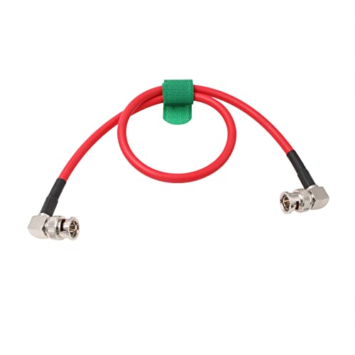 12G 6G HD SDI Raw 4K 60fps Video Cable Right Angle to Right Angle BNC Canare LV-61S 75 ohm Coaxial Shielded for Sony FS7 FX9 FX6 Alexa DSMC2 Camera Blackmagic SmallHD Atomos Monitor (1m, Red) 1m