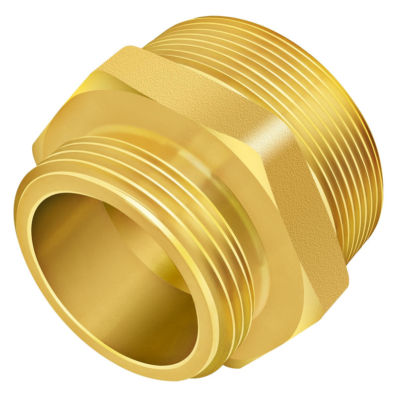 [Australia - AusPower] - Fire Hydrant Hex Nipple, 2" NPT x 1-1/2" NST (NH) Male Fire Hydrant Hose Adapter Fitting Double Male Brass Fire Hydrant Connector 2" NPT Male x 1-1/2" NST Male 
