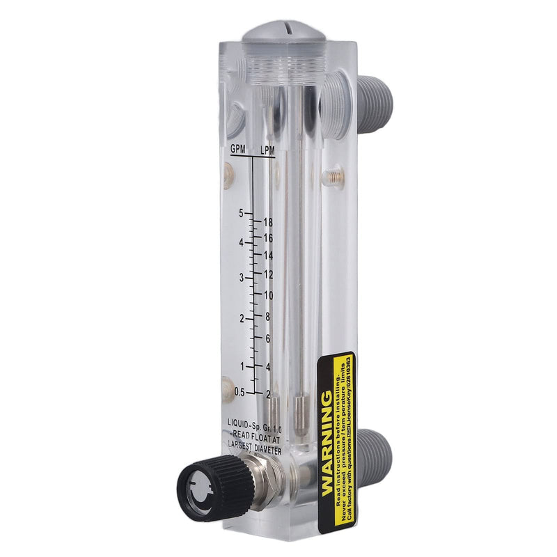 [Australia - AusPower] - 0.5-5GPM Panel Type Water Meter Adjustable Liquid Flowmeter ZG1/2in Male Thread ZG1/4in Female Thread Water Meter 