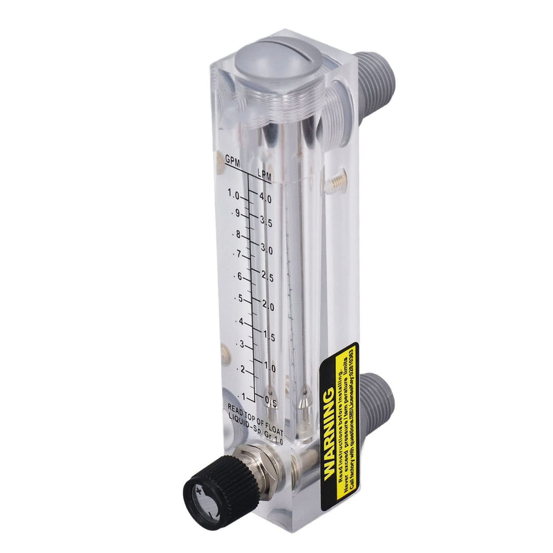 [Australia - AusPower] - 0.1-1GPM Panel Type Tube Liquid Flowmeter Adjustable Knob Water Liquid Meter Liquid Measuring Tool 
