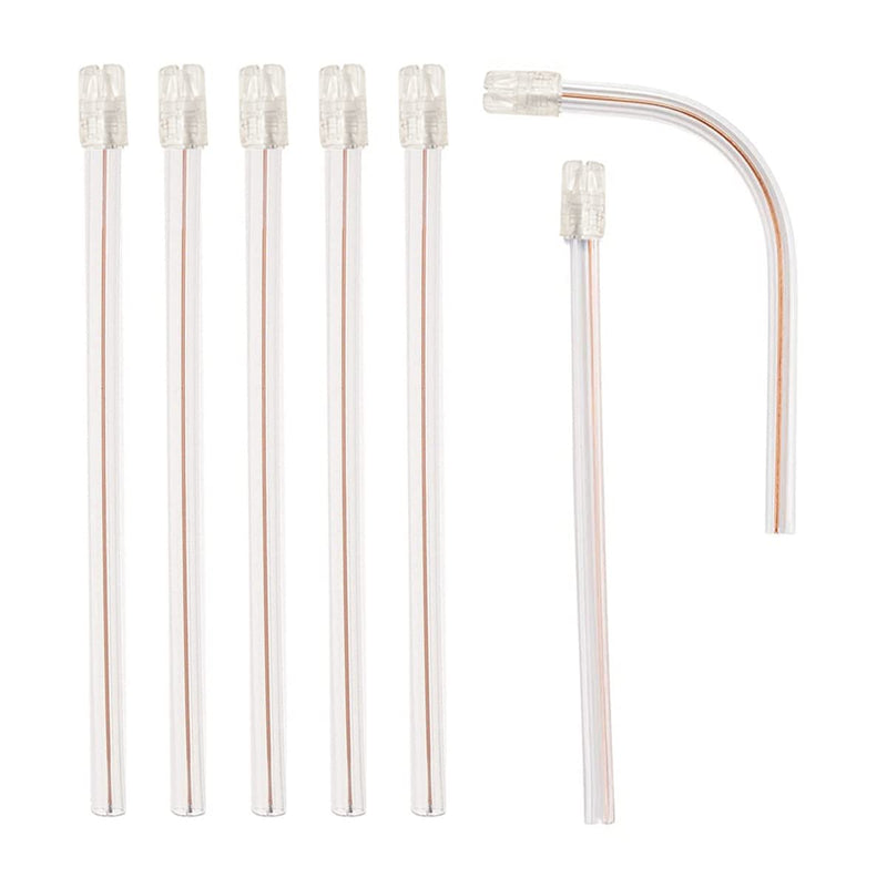 [Australia - AusPower] - Bag of 100 Dental Disposable Saliva Ejectors Dental Suction Tips, Saliva Aspirator Tube & Evacuation Suction Tips, Clear Body with White/Blue Tips (White) 