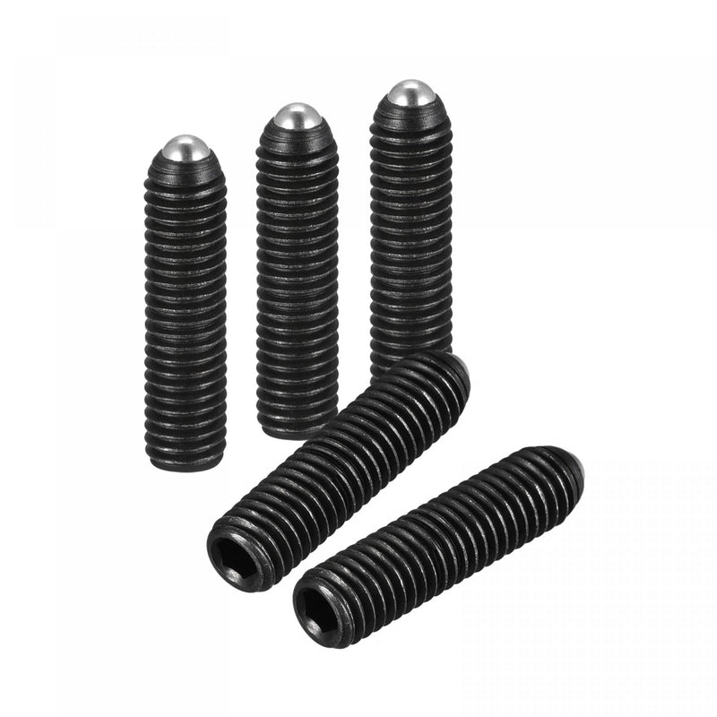 [Australia - AusPower] - uxcell Ball Point Set Screws, 5pcs M5 x 20mm High Carbon Steel Metric Spring Hex Socket Grub Screw 