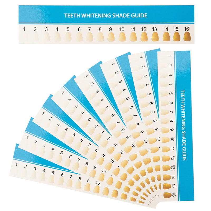 [Australia - AusPower] - Framendino, 50 Pack Paper Teeth Shade Guide Whitening Comparing Chart for Home Care 1 Count (Pack of 50) Rectangle 
