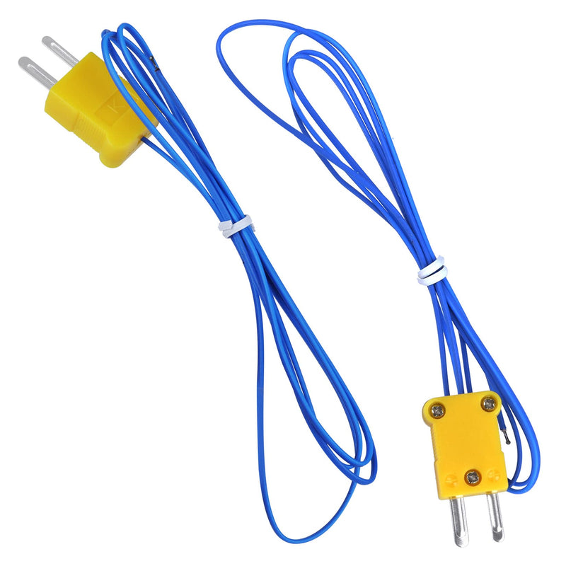 [Australia - AusPower] - Pack of 2) K-Type Temperature Probe Sensor Mini-Connector Thermocouple（Temperature Range: -50~250°C）1 M TP-01 