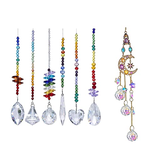 Crystal Wind Chimes Prisms, Glass Window Hanging Ornament Suncatcher Decor