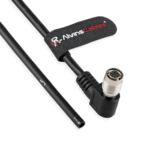 Alvin's Cables HR10A-7P-6S Hirose 6 Pin Female to Open End Power I/O Cable for Sony CCD, Basler, Keyence, Cognex, Baumer, Hikvision Industrial Camera, High Flex Shielded C-Type 32.8ft/10m Right angle 6 Pin C-Type