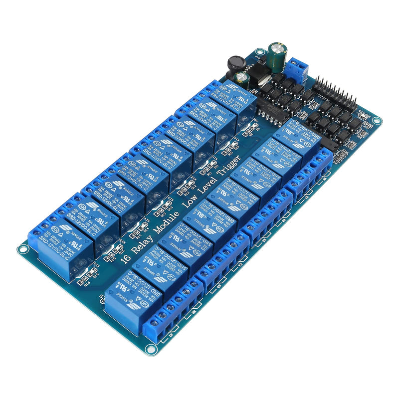 [Australia - AusPower] - 12V 16 Channel Relay Module Board Optocoupler LED LM2576 Power Low Level Trigger 16 CH Expansion Board (12V 16-Channel) 12V 16-CHANNEL 