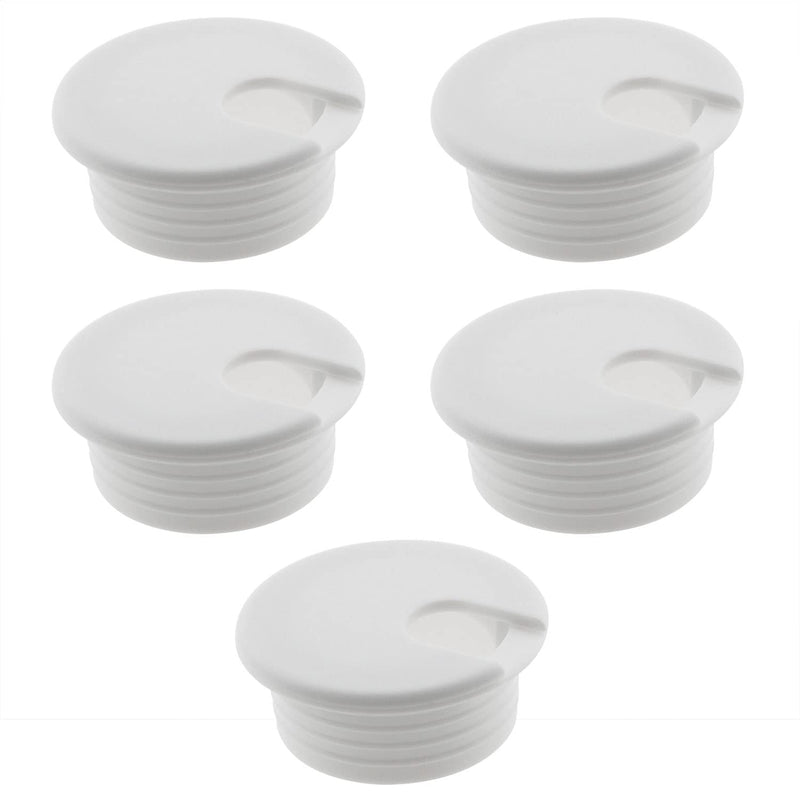 [Australia - AusPower] - 5PCS 1-1/2inch / 38mm Desk Grommet Wire Cord Cable Grommets Hole Cover for Office PC Desk Cable Cord Organizer Plastic Cover, White 5 