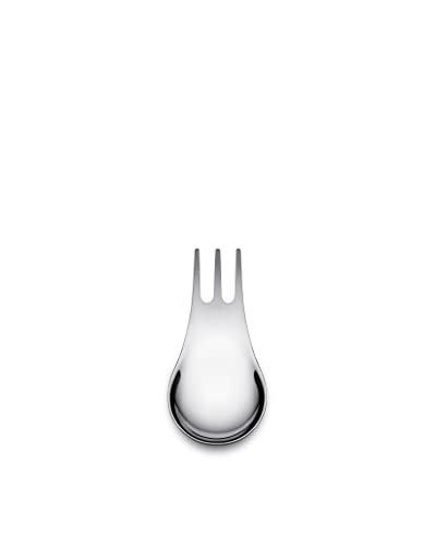 Alessi Moscardino GIMR01S4 - Set of Four Design Multipurpose Cutlery, Synthesis of Fork and Spoon, in 18/10 Polished Stainless Steel