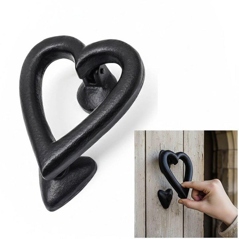 Black Heart Door Knocker for Front Door 4.5 X 4 Inch Solid CAST Iron Victorian Colonial Black Heart - 4.5 Inch