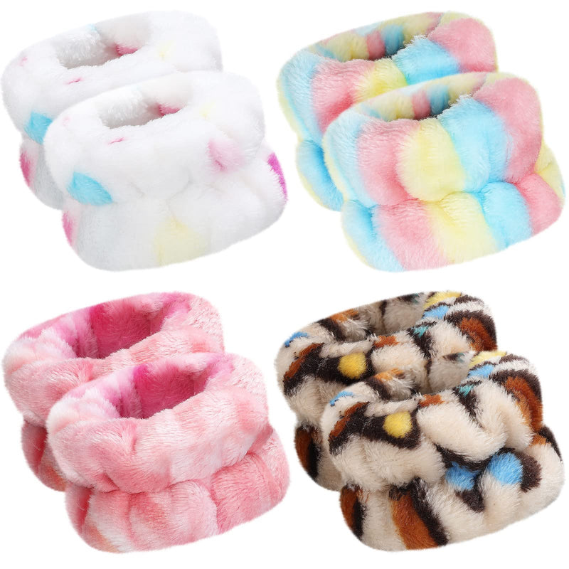 [Australia - AusPower] - 8 Pcs Wrist Spa Washband Adjustable Wrist Wash Towel Band Wristbands Absorbent Face Washing Wristbands Spa Reusable Wrist Sweatband for Women Girls Stylish Style 