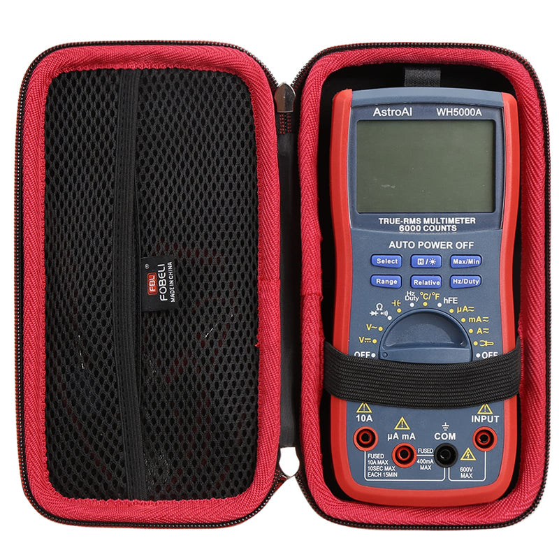 [Australia - AusPower] - FBLFOBELI Storage Carrying Case Compatible with AstroAI Digital Multimeter Analyzer TRMS 6000 Counts Volt Meter Ohmmeter Auto-Ranging Tester (Case Only) (Red) Red 