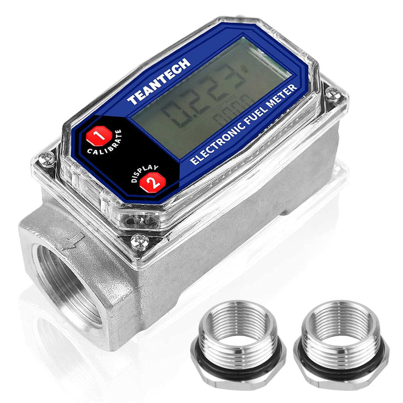 [Australia - AusPower] - Turbine Flow Meter 3/4" inch Digital LCD Display with NPT Counter Oil Flowmeter Kerosene Diesel Fuel Flow for Measure Diesel Kerosene Gasoline 3/4 inch Blue black 