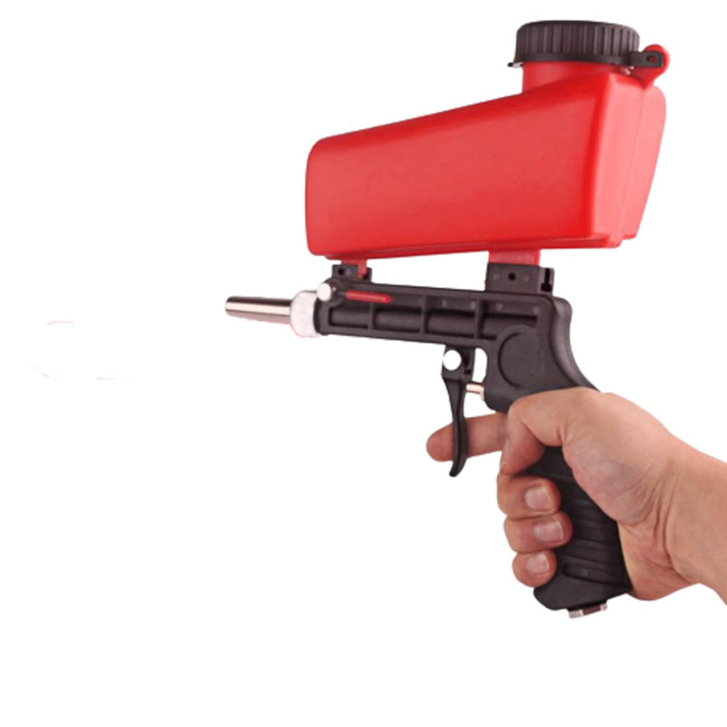 [Australia - AusPower] - Sandblaster Sand Blaster Gun Kit,Portable 90psi Gravity Sand Blasting Spray Tool,Pneumatic Sandblaster for Air Compressor,Remove Paint, Stains, Rust & Clean Surfaces(Red) 