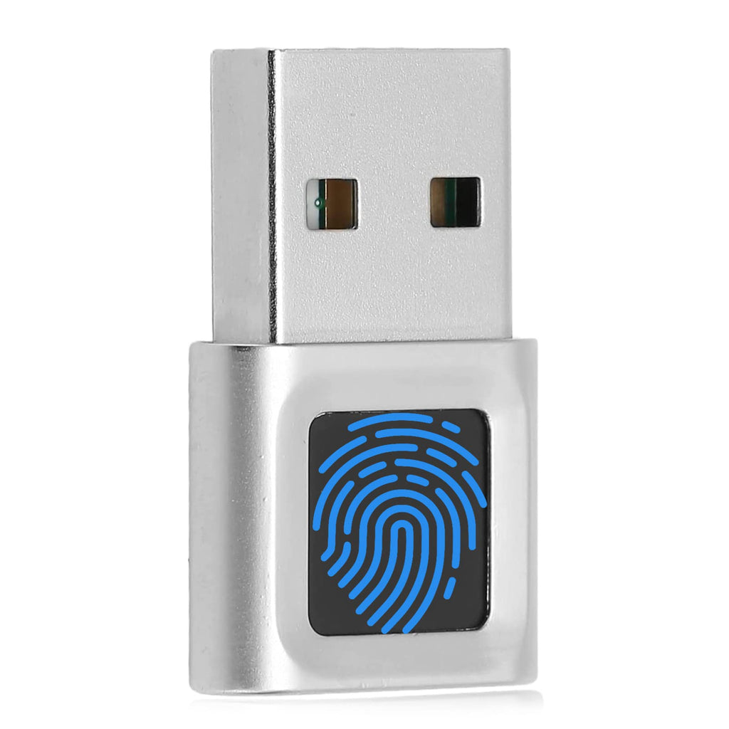 [Australia - AusPower] - USB Fingerprint Reader Mini Fingerprint Scanner PC Dongle Windows Hello Fingerprint Reader for PC Laptop 360 Degree Touch Speedy Matching Biometric Portable USB Fingerprint Logger for Windows 10/11 White 