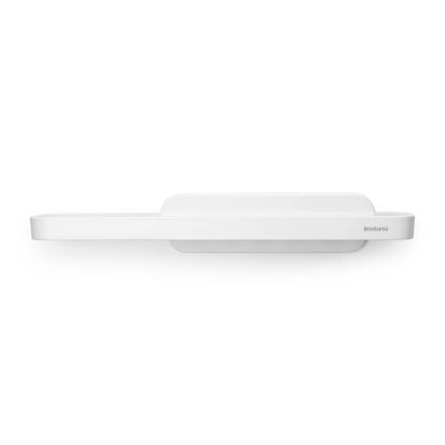 Brabantia MindSet Wall-Mounted Shower Shelf & Squeegee (Mineral Fresh White) Shower Soap, Shampoo Holder + Glass Cleaner (2.9 x 16.5 x 3.5) Mineral Fresh White Small