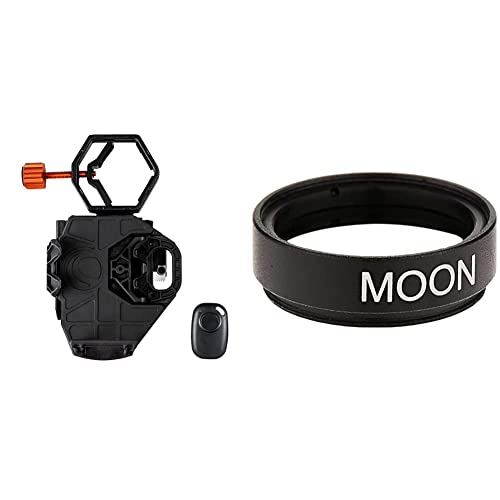 Celestron - NexGo DX Kit - Universal Smartphone Adapter - Digiscoping Smartphone Adapter - Bonus Bluetooth Shutter Release Remote & 1.25" Moon Filter NeXGO DX 2-Axis Smartphone Adapter with Bluetooth Adapter + 1.25" Moon Filter