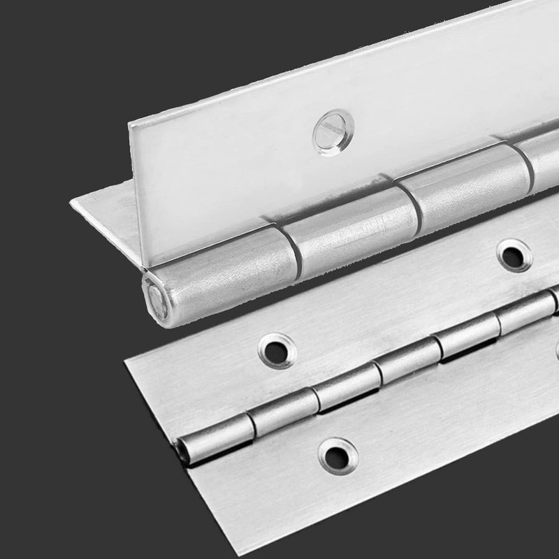 [Australia - AusPower] - 2 Piece 2" x 20" Stainless Steel Piano Hinge, 0.060" / 1/16" Thick Heavy Duty With Holes, Silver Continuous Hinges for Wood Furniture Mailbox Tool/Storage Boxes Cabinets Door 20 Inch 