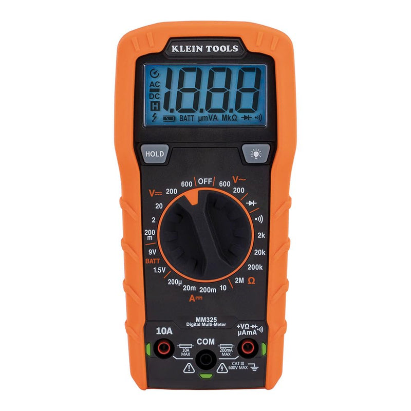 [Australia - AusPower] - Klein Tools MM325 Multimeter, Digital Manual-Ranging 600V AC/DC Voltage Tester, Tests Batteries, Current, Resistance, Diodes, and Continuity 
