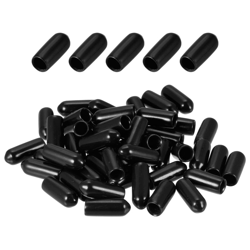 [Australia - AusPower] - DMiotech 200 Pack 3/16" ID Black Screw Thread Protectors Rubber End Caps Bolt Covers for Screw Bolt Furniture Pipe 3/16" 
