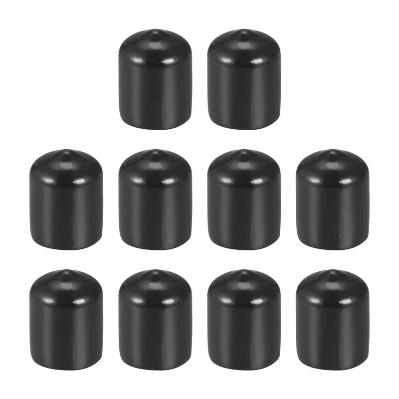 [Australia - AusPower] - DMiotech 10 Pack 5/8" ID Black Screw Thread Protectors Rubber End Caps Bolt Covers for Screw Bolt Furniture Pipe 5/8" 
